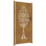 Vidaxl Poort 105x205 cm Cortenstaal Boom Design
