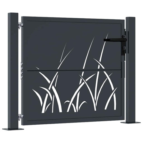Vidaxxl Tor 100x100 cm mit Grasdesign, Stahl Anthrazit
