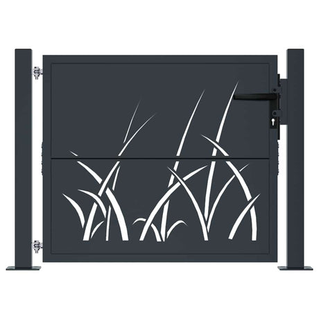 Vidaxxl Tor 100x100 cm mit Grasdesign, Stahl Anthrazit
