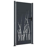 Vidaxl Port 105x205 cm mit Grasdesign Stahl Anthrazit -geläutet