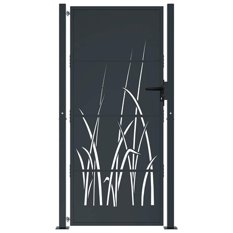 Vidaxl Port 105x205 cm mit Grasdesign Stahl Anthrazit -geläutet