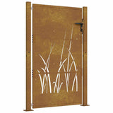 Vidaxxl Tor Gras Design 100x150 cm Cortenstahl