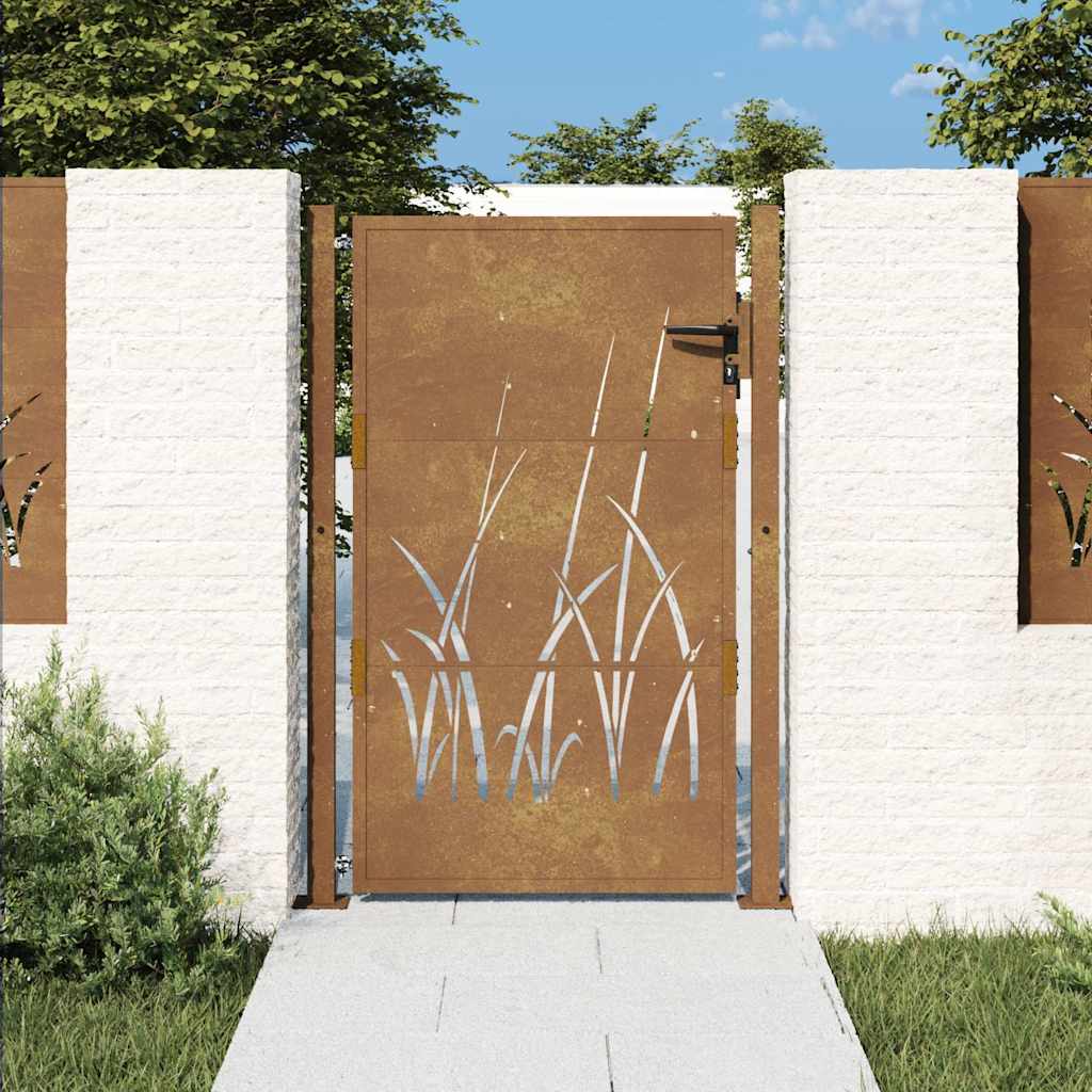 Vidaxxl Tor Gras Design 100x150 cm Cortenstahl