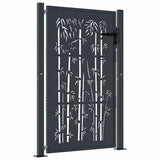 VIDAXL-Anschluss mit Bamboo-Design 105x155 cm Stahl Anthrazitfarben