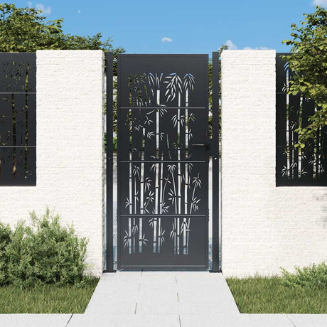 VIDAXL-Anschluss mit Bamboo-Design 105x205 cm Stahl anthrazitfarben