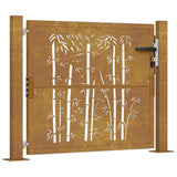 VIDAXL -Anschluss mit Bamboo -Design 105x105 cm Corten Stahl