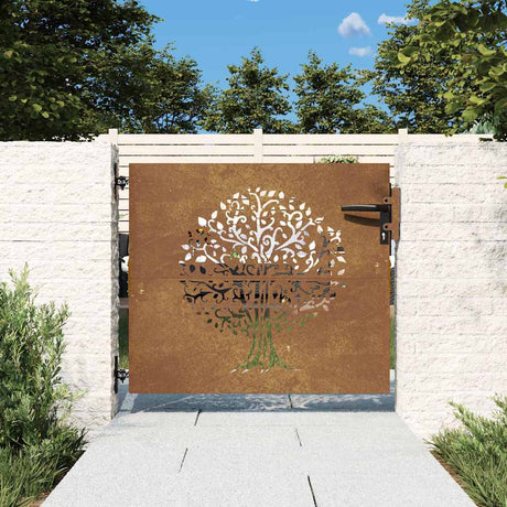 Vidaxl Poort 85x75 cm Baumdesign Cortenstaal