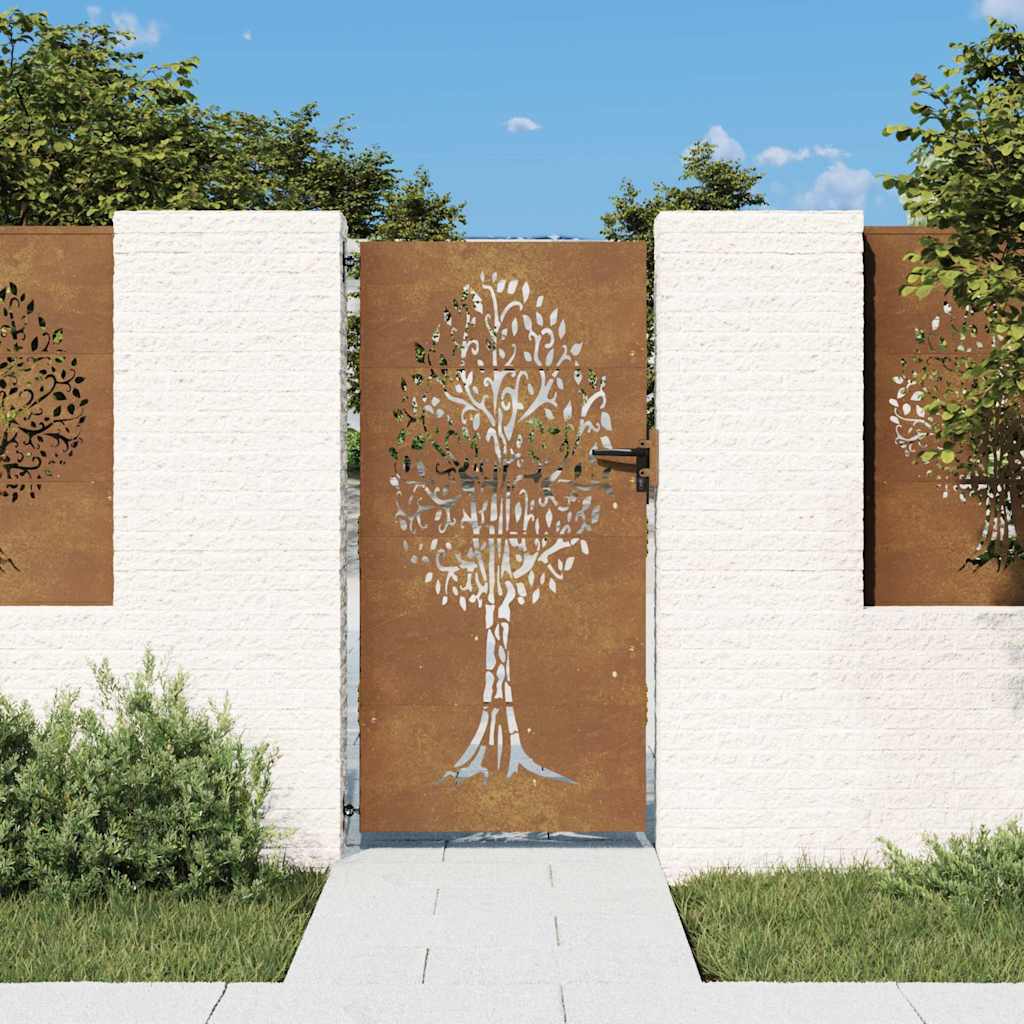 Vidaxl Poort 85x200 cm Baumdesign Cortenstaal