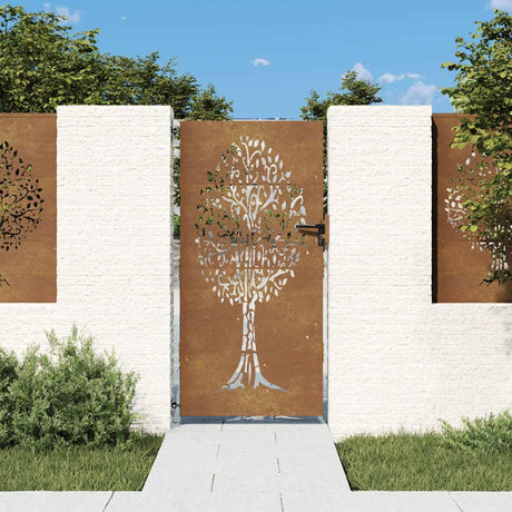 Vidaxl Poort 85x200 cm Baumdesign Cortenstaal