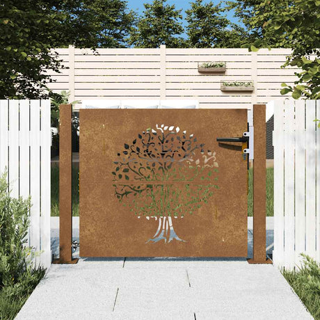 Vidaxl Poort 105x105 cm Baumdesign Cortenstaal