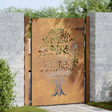 Vidaxxl-Tor 100x125 cm Baumdesign aus Cortenstahl