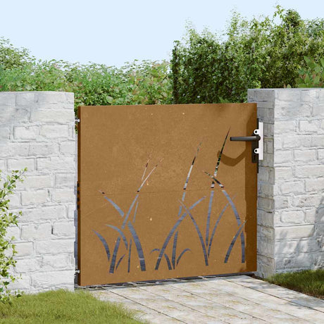 Vidaxl Poort 85x100 cm Grasdesign Cortenstaal