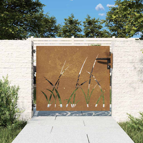 Vidaxl Poort 85x100 cm Grasdesign Cortenstaal