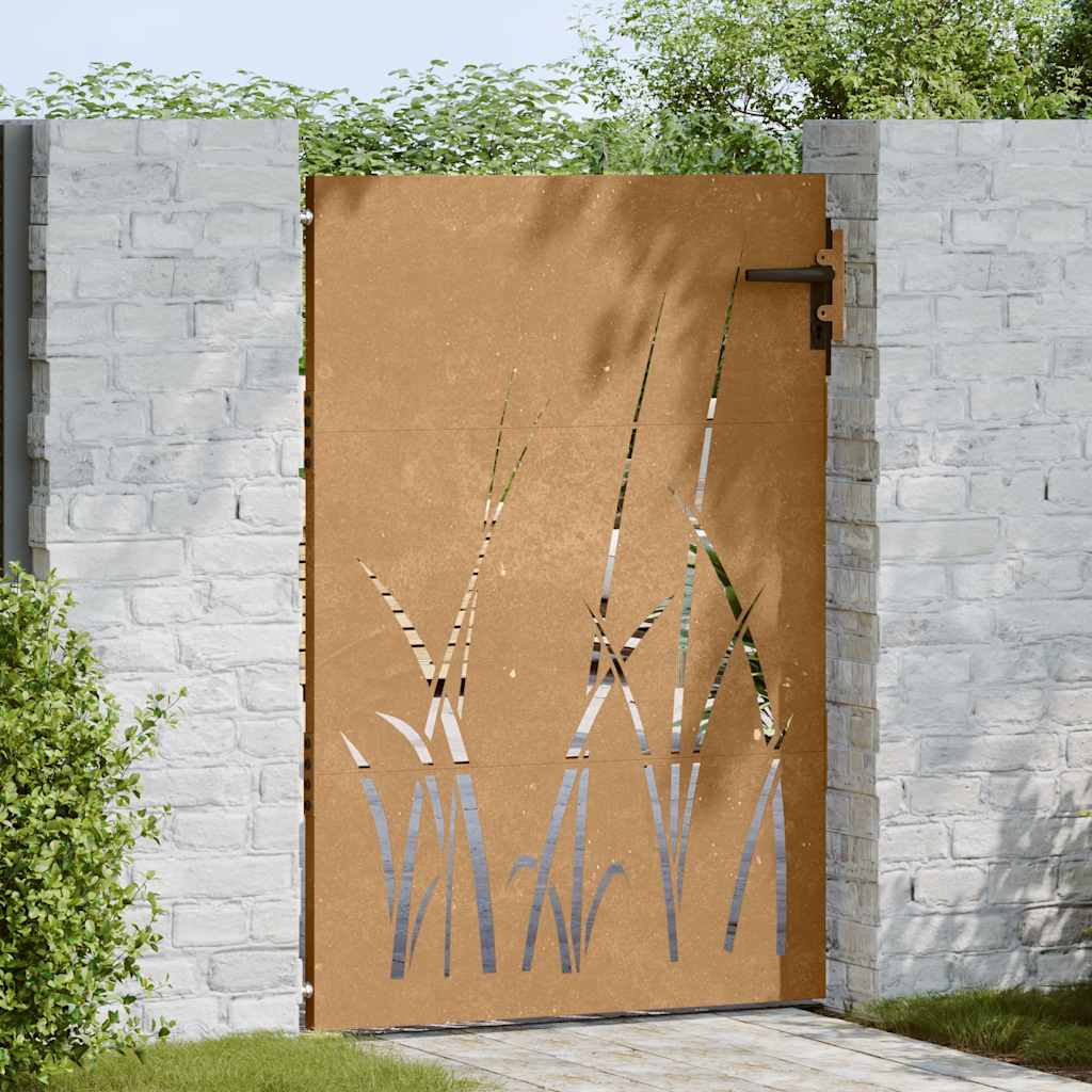 Vidaxl Poort 85x125 cm Grasdesign Cortenstaal