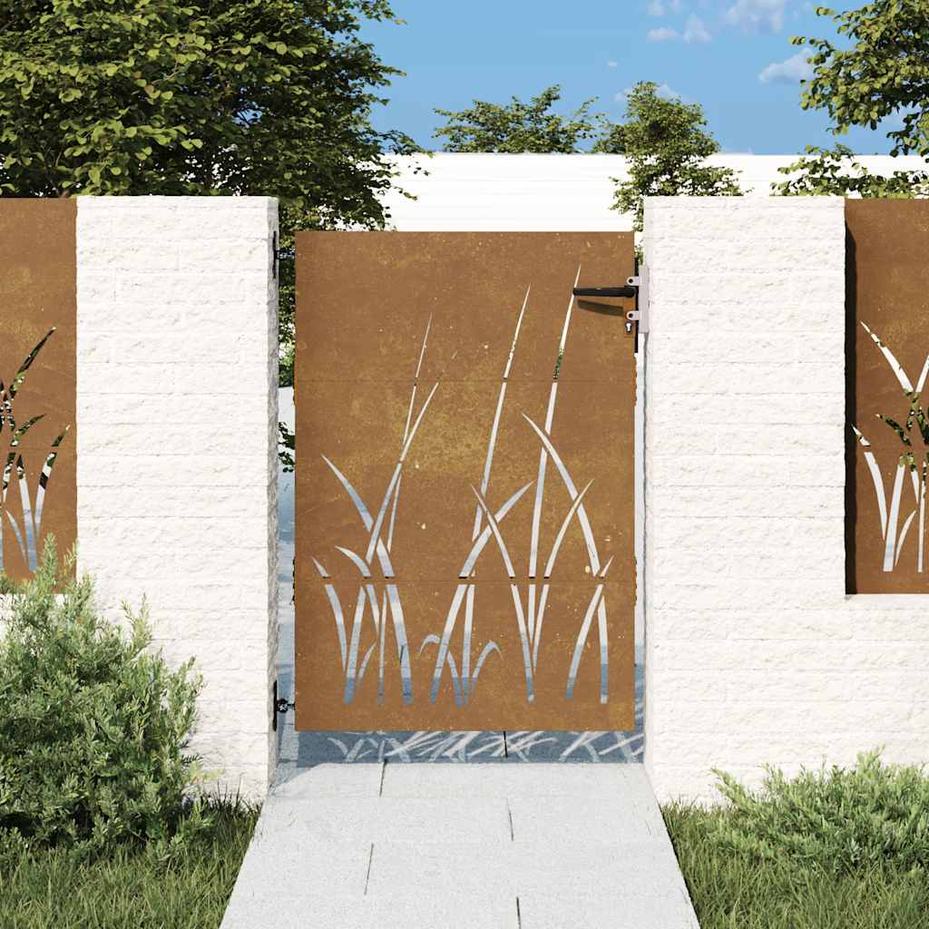 Vidaxl Poort 85x150 cm Grasdesign Cortenstaal