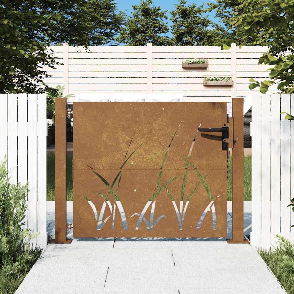 VidaXL Tor 100x100 cm Grasdesign Cortenstahl