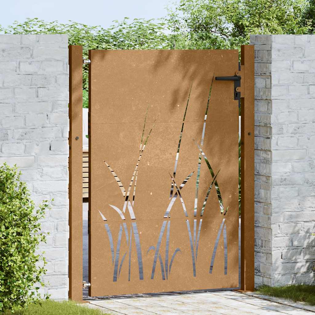 Vidaxl Poort 105x130 cm Grasdesign Cortenstaal