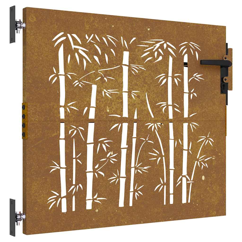 Vidaxxl Tor 85x75 cm Bambus Design Cortenstahl