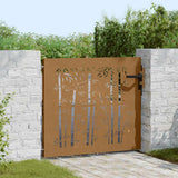 Vidaxl Poort 85x100 cm Bamboo Design Cortenstaal