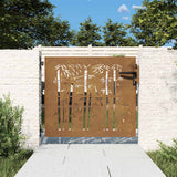 Vidaxl Poort 85x100 cm Bamboo Design Cortenstaal