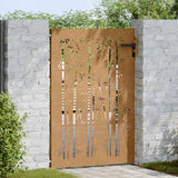 Vidaxl Poort 85x125 cm Bamboo Design Cortenstaal