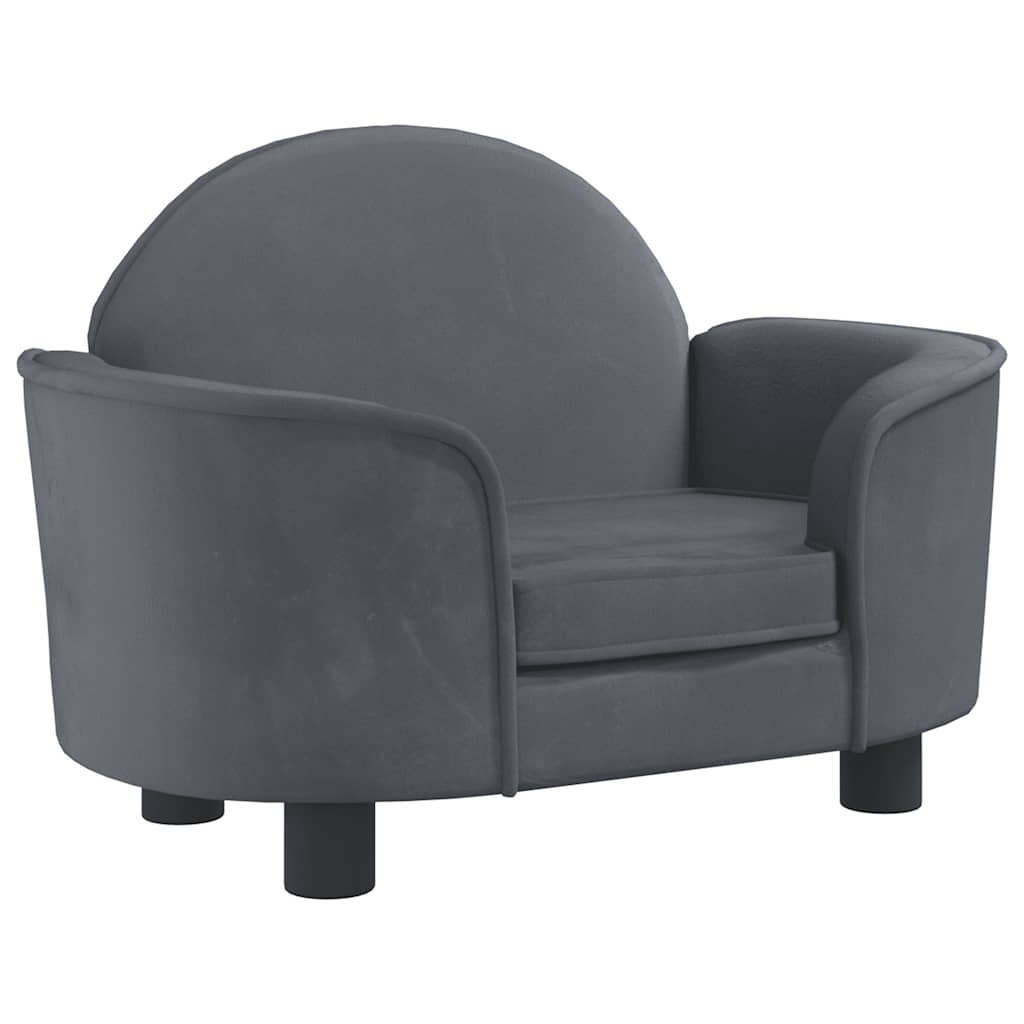 Vidaxl Hundekorb 66x40x45 cm Samt dunkelgrau