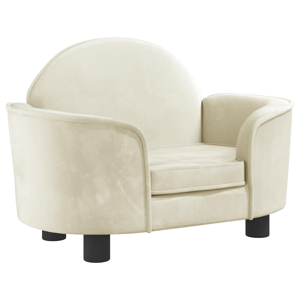 Vidaxxl Hundebett 66x40x45 cm Samt cremefarben