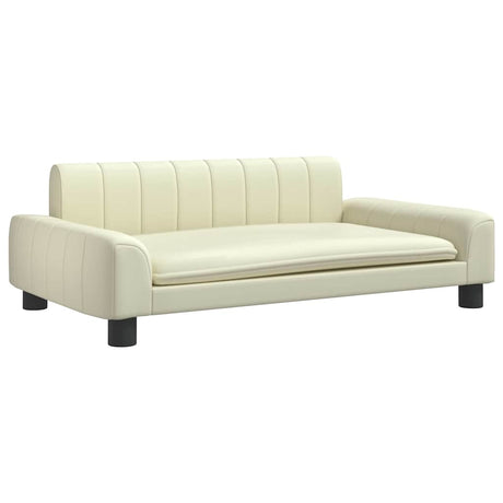 Vidaxxl Hundebett 90x53x30 cm Kunstleder cremefarben