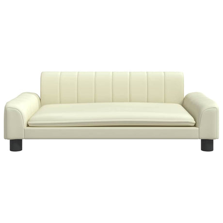 Vidaxxl Hundebett 90x53x30 cm Kunstleder cremefarben