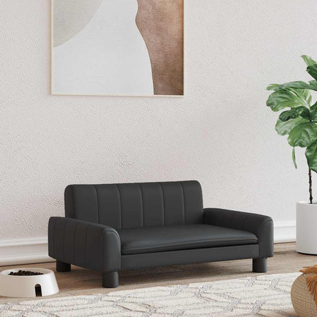 Vidaxxl Hundebett 70x45x30 cm Kunstleder schwarz