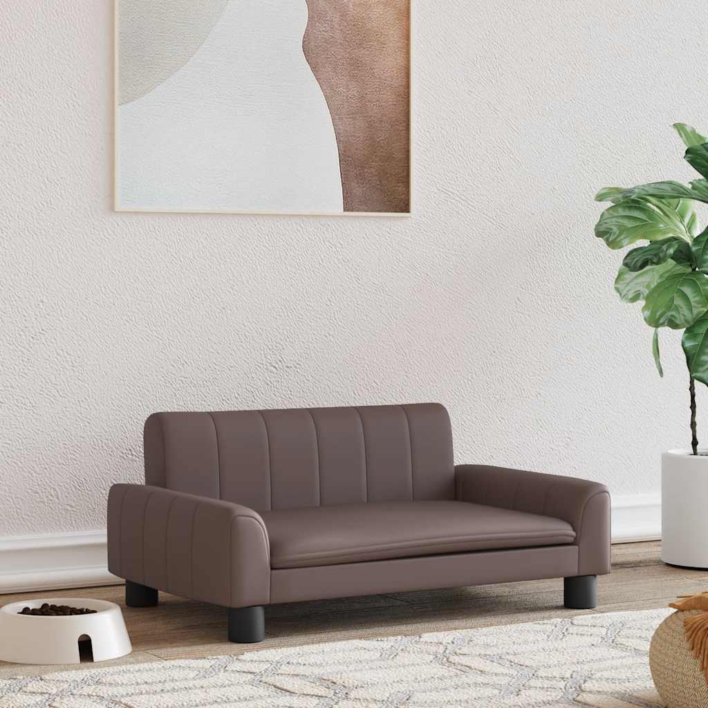 Vidaxxl Hundebett 70x45x30 cm Kunstleder braun