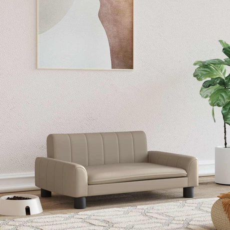 Vidaxxl Hundebett 70x45x30 cm Kunstleder cappuccinofarben