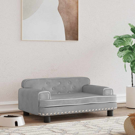 Vidaxl Hundekorb 70x45x30 cm Samt hellgrau