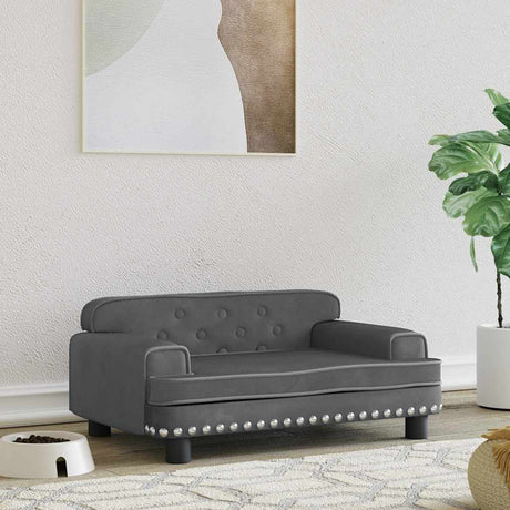 Vidaxl Hundekorb 70x45x30 cm Samt dunkelgrau
