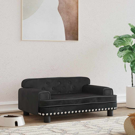 Vidaxl Hundekorb 70x45x30 cm Samt Schwarz