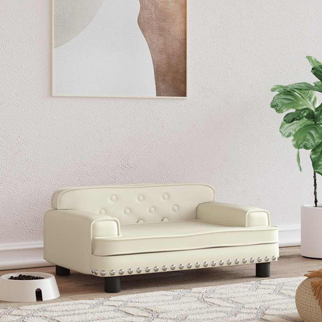 Vidaxl Hundekorb 70x45x30 cm künstliche Ledercreme farbig
