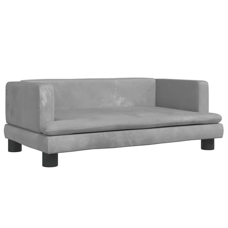 Vidaxl Hundekorb 80x45x30 cm Samt hellgrau