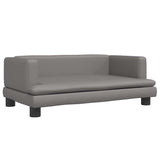 Vidaxl Hundekorb 80x45x30 cm künstliches Ledergrau grau