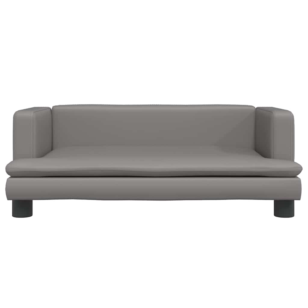 Vidaxl Hundekorb 80x45x30 cm künstliches Ledergrau grau