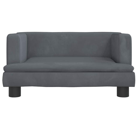 Vidaxl Hundekorb 60x40x30 cm Samt dunkelgrau