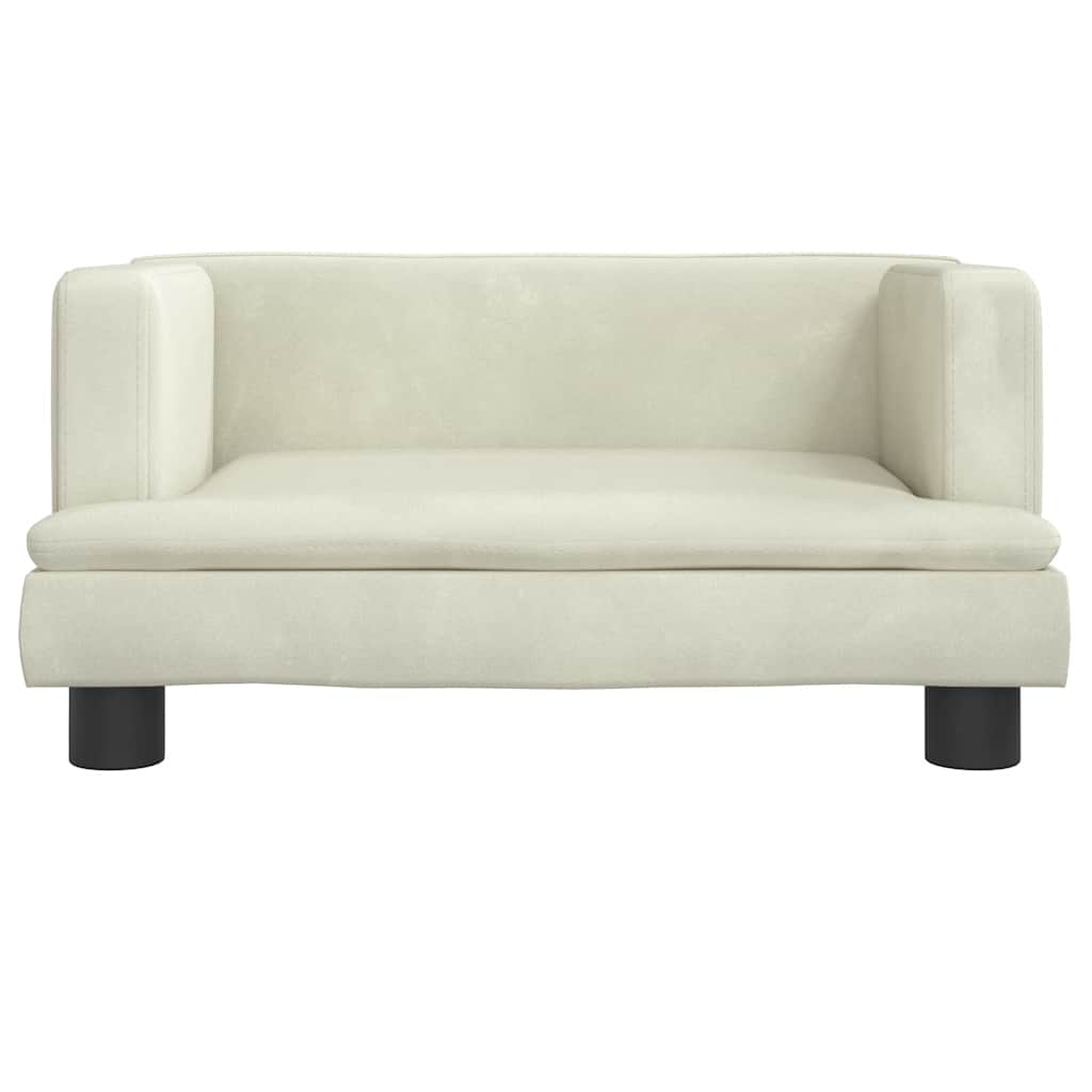 Vidaxxl Hundebett 60x40x30 cm Samt cremefarben