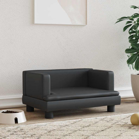Vidaxxl Hundebett 60x40x30 cm Kunstleder schwarz