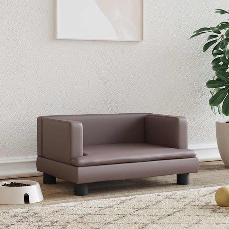 Vidaxxl Hundebett 60x40x30 cm Kunstleder braun