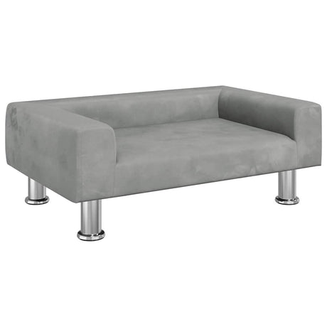 Vidaxl Hundekorb 70x45x26,5 cm Samt hellgrau