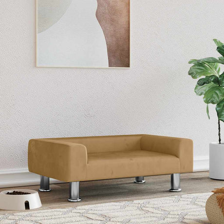 Vidaxl Hundekorb 70x45x26,5 cm Samtbraun