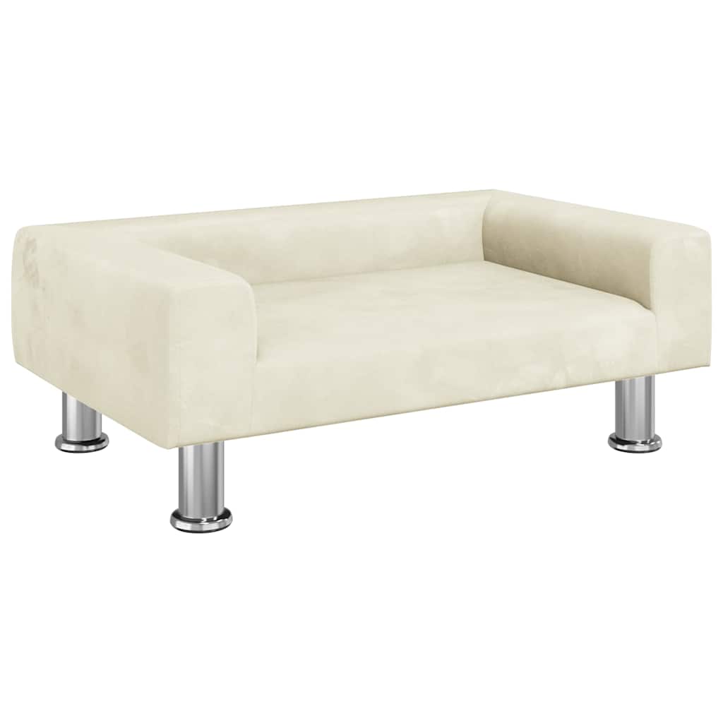 Vidaxxl Hundebett 70x45x26,5 cm Samt cremefarben