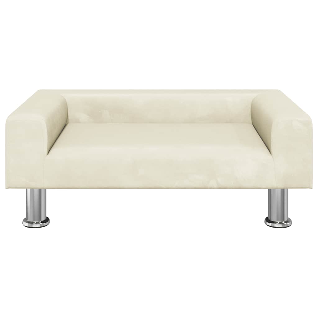Vidaxxl Hundebett 70x45x26,5 cm Samt cremefarben