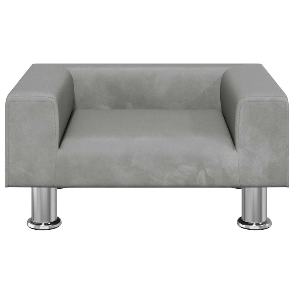 Vidaxl Hundekorb 50x40x26,5 cm Samt hellgrau