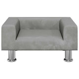 Vidaxl Hundekorb 50x40x26,5 cm Samt hellgrau