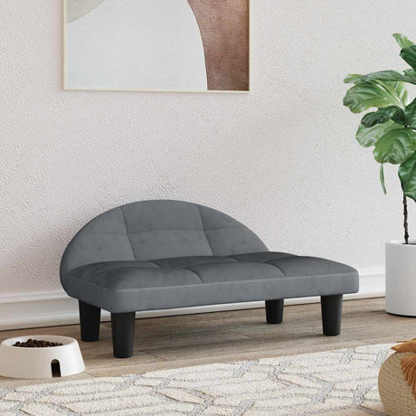 Vidaxxl Hundebett 70x52x30 cm Samt dunkelgrau